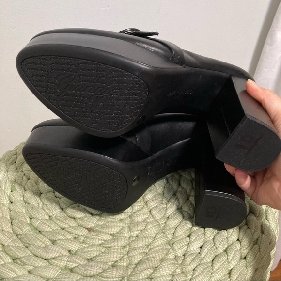 New Gianni Bini Black Leather Croc Chunky Platform Heel 90’s Loafers Size 10 - Picture 8 of 8